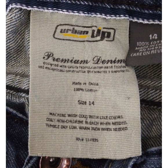 Urban Up Pipeline Distressed Embroidered Bootcut Jeans Boy's Size 14 - Picture 8 of 10